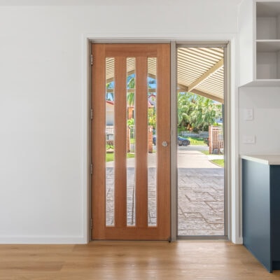Door of garage conversion Gold Coast with seamless design matching main home
