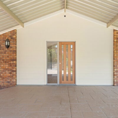 Exterior view of garage conversion Gold Coast with seamless design matching main home