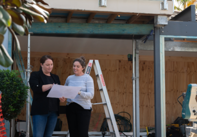 Meeting with homeowners to discuss renovation ideas and project goals